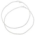 Sterling Silver Twisted Anklet Set