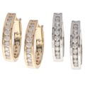 14k Gold 1/2ct TDW Diamond Hoop Earrings