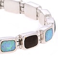 Sterling Silver Black Onyx and Opal Bracelet