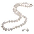 DaVonna 14k Gold Cultured Freshwater Pearl Necklace/ Earring Set (8-9 mm/ 18 in)