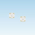 14-kt. Gold 1/10 Ct. TDW Diamond Child Stud Earrings Closed Screw Back (I-J/ I1-I2)