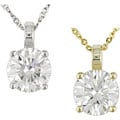 14k Gold 1.0ct TDW Round Diamond Solitaire Pendant (H-I, SI)