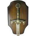 Knights Templar Sword with Display Plaque