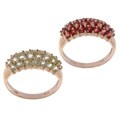 10kt Yellow Gold Triple Row Gemstone Ring