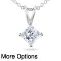 14k Gold 1/2-ct Princess Diamond Solitaire Pendant (H-I, I1-I2)