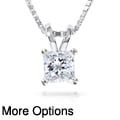 14k Gold 1/2ct Princess Diamond Solitaire Pendant (G-H, VS1-VS2)