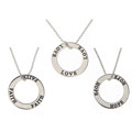 Sterling Silver Themed Circle Pendant
