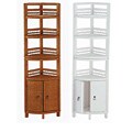Wicker Two-door Bathroom Corner Shelf