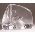 Mats Jonasson Duckling At Water Crystal Art Piece