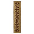 Handmade Tabriz Red/ Gold Wool and Silk Runner (2'3 x 10')