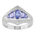 14k White Gold 1/5ct TDW Diamond Tanzanite Ring