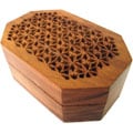 Hand-carved Rosewood Jewelry Box (India)