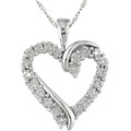 10k White Gold 1/10ct Diamond Heart Pendant