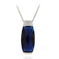 Icz Stonez Sterling Silver Blue and White CZ Pendant