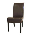 Dark Brown By-cast Leather Dining Chairs (Set of 2)