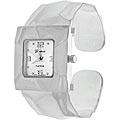 Geneva Platinum Women's Hammered Square Face Watch