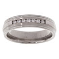 Titanium and Silver Channel 1/4ct TDW Diamond Ring (H-I, I3)