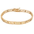 18k Gold over Silver Greek Key Link Bracelet