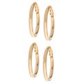 Mondevio 18k Gold over Sterling Silver Clip Hoop Earrings (Set of 2 Pairs)