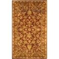 Handmade Exquisite Wine/ Gold Wool Rug (3' x 5')
