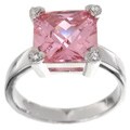 Icz Stonez Sterling Silver Princess-cut Pink Cubic Zirconia Square Ring (9.56ct TGW)