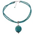 Sterling Silver Genuine Turquoise Necklace