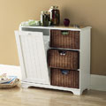 Trash Bin Storage Table White