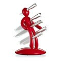 The Ex 5pc Knife Set with Unique Red Holder designed by Raffaele Iannello