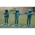 Cast Aluminum Frog Trio Statues (Set of Three)