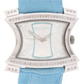 Krizia Women's Silver Dial Blue Strap Diamond Watch
