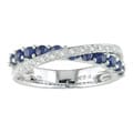 14k White Gold Sapphire and 1/10ct TDW Diamond Ring (J-K, I2-I3)