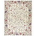 Hand-hooked Williams Ivory/Beige Wool/Silk Rug (5'6 x 8'6)