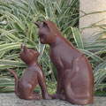 Mother Cat and Kitten Patina-finish Statue