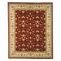 Lyndhurst Collection Floral Burgundy/ Ivory Rug (5'3 x 7'6)