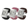 Geneva Platinum Croc Skin Stamped Antique Watch