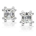 14k White Gold 1ct TDW Asscher Diamond Stud Earring