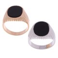 18k Gold over Sterling Silver Men's Onyx Ring