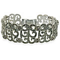 Sterling Silver Marcasite Filigree Bracelet