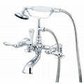 Deck Mount Chrome Clawfoot Tub Faucet with Hand Shower