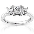 14k Gold 1ct Princess Diamond 3-stone Ring (H-I, I1-I2)