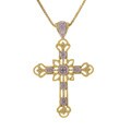 18k Goldplated Sterling Silver Diamond-accent Cross