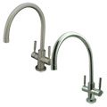Concord Dual Handle Satin Nickel Vessel Faucet