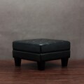 Black Leather Tufted Ottoman