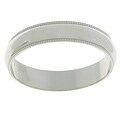Four-millimeter Platinum Slightly Domed Millegrain Wedding Band