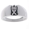 Sterling Silver Ichthyus Cross Ring