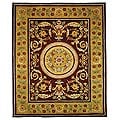 Handmade Classic Agra Burgundy/ Gold Wool Rug (7'6 x 9'6)