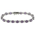Icz Stonez Sterling Silver Purple and Clear CZ Bracelet