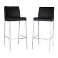 Oakton Black Leather Barstools (Set of 2)