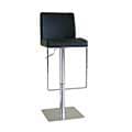 Koshii Adjustable Black Leather Barstool