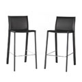Kazan Brown Leather Barstools (Set of 2)